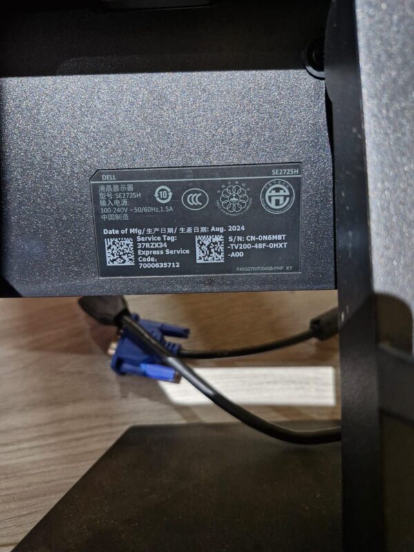 Dell SE2727H Monitor 27'' A No 20 - Dell SE2727H Monitor 27''